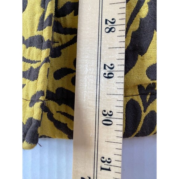 Maggie Barnes Yellow & Brown Floral Cotton Jacket with 3/4 Sleeves Size 2X - Picture 5 of 8